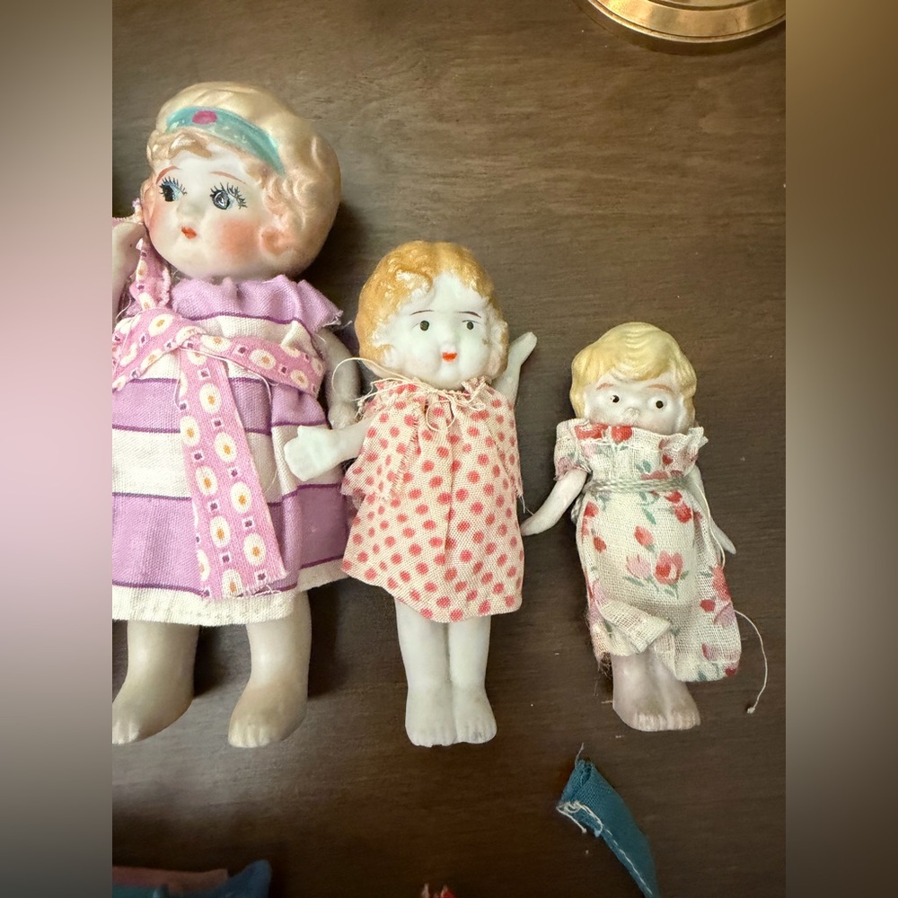 Set of 5 Frozen Charlotte porcelain bisque dolls Antique - Picture 4 of 11
